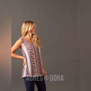 NWT Medium Agnes & Dora™ Essential Tank Scoop Neck Berry/Marigold Boho